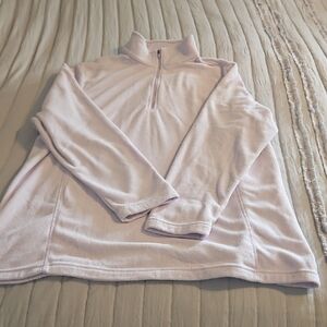 💜Lands' End Light Purple Fleece  Quarter-Zip Sweatshirt